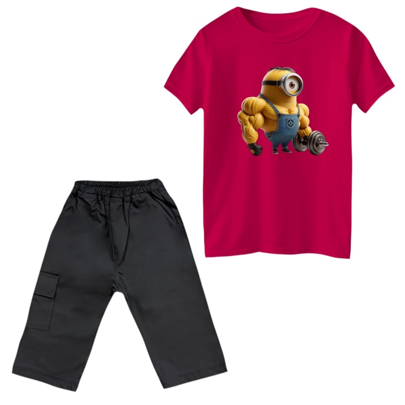 ست تی‌شرت و شلوارک پسرانه مدل مینیون کد 18