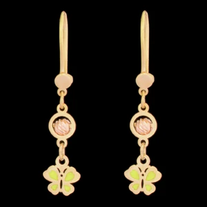 گوشواره طلا 18 عیار دخترانه طلای مستجابی مدل پروانه کد 76
