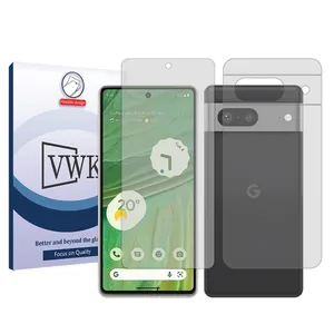 VWK Tough model transparent screen protector suitable for Google Pixel 7 mobile phone along with the back protector