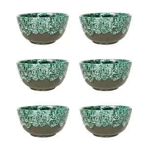 کاسه سفالی مدل شره ای آبگوشت خوری مجموعه 6 عددی