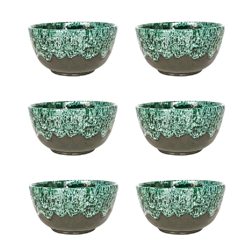 کاسه سفالی مدل شره ای آبگوشت خوری مجموعه 6 عددی