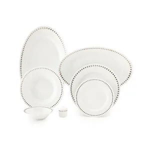 Zarin Iran Procelain Inds Radiance Silver Ray Dinnerware Set 28 Pcs High Grade