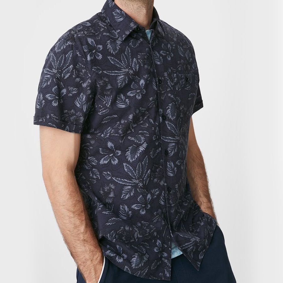 پیراهن آستین کوتاه مردانه سی اند ای مدل هاوایی CA5 -  - 3