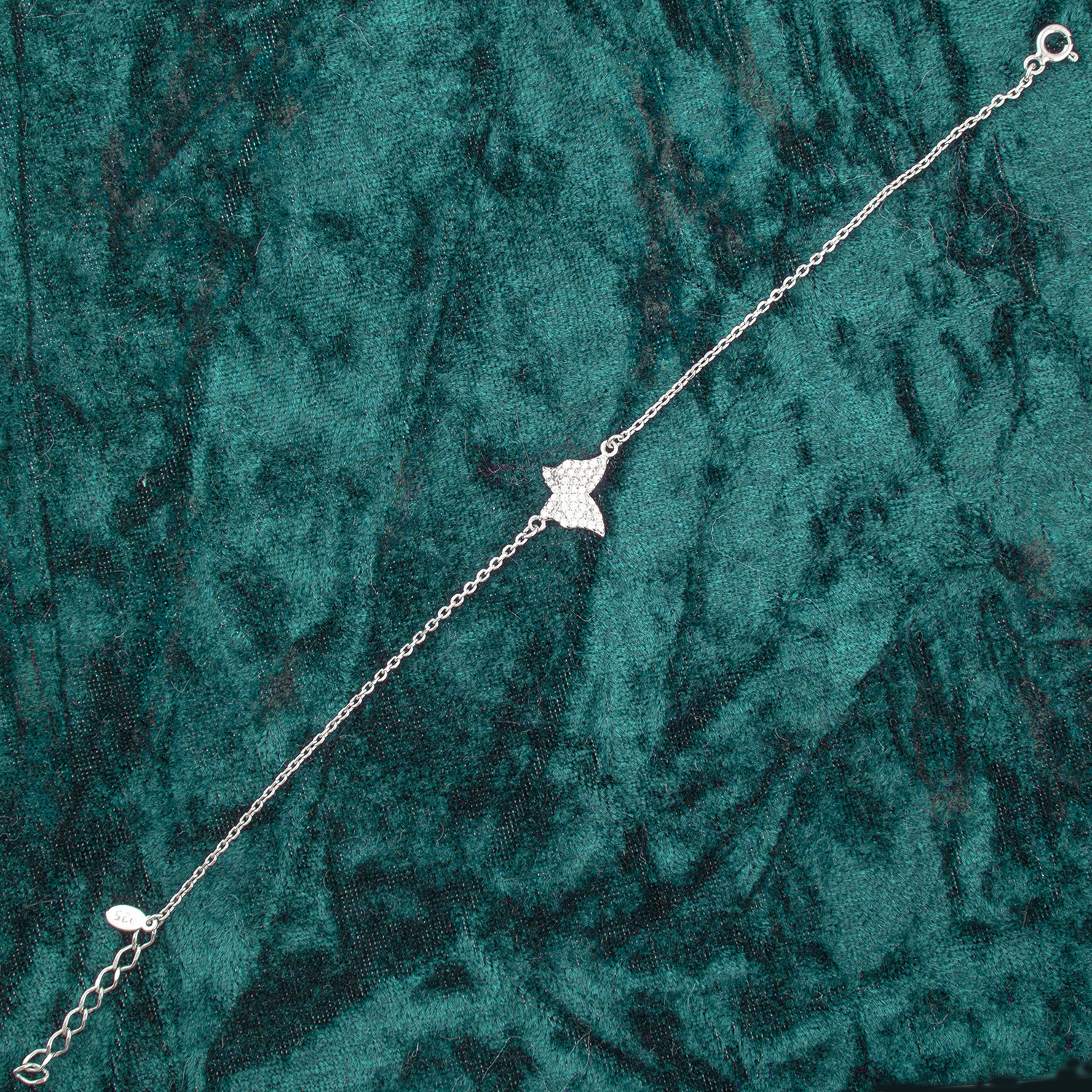 دستبند نقره زنانه آمیتیس مدل پروانه کد AMT-D037