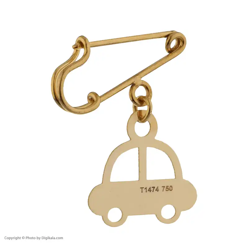سنجاق سینه طلا 18 عیار دخترانه و پسرانه مایا ماهک مدل MP0035 طرح ماشین
