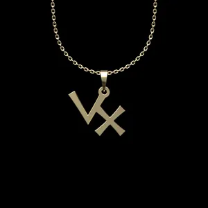 گردنبند طلا 18 عیار زنانه مدوپد مدل حروف VX کد N2-1-1253