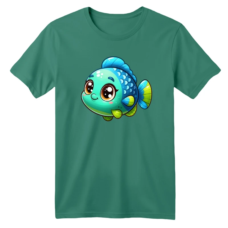 تی شرت آستین کوتاه بچگانه مدل ماهی کارتونی کد 01