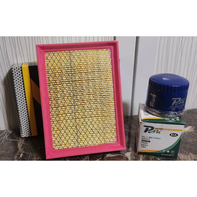 عکس شماره 3 : فیلتر روغن خودرو پاک مدل 911 مناسب برای پراید به همراه فیلتر هوا و فیلتر بنزین