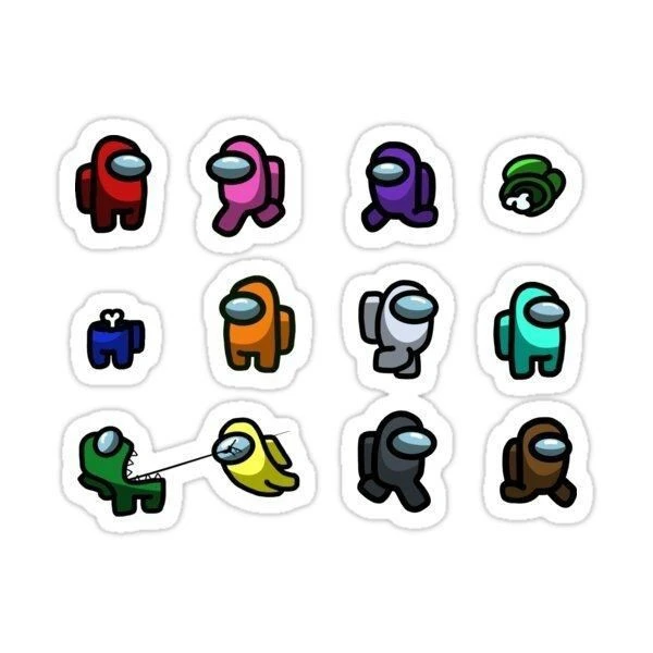 استیکر لپ تاپ و موبایل بووم طرح امانگ آس کد 67 مجموعه 12 عددی