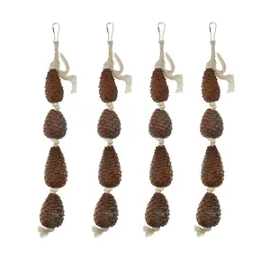 آویز قفس پرنده مدل اسباب بازی کاج 2090 مجموعه 4 عددی