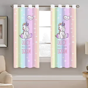 پرده نیروانا طرح تک شاخ کودک مدل مخمل کد 8200 سایز 140×200 سانتی متر