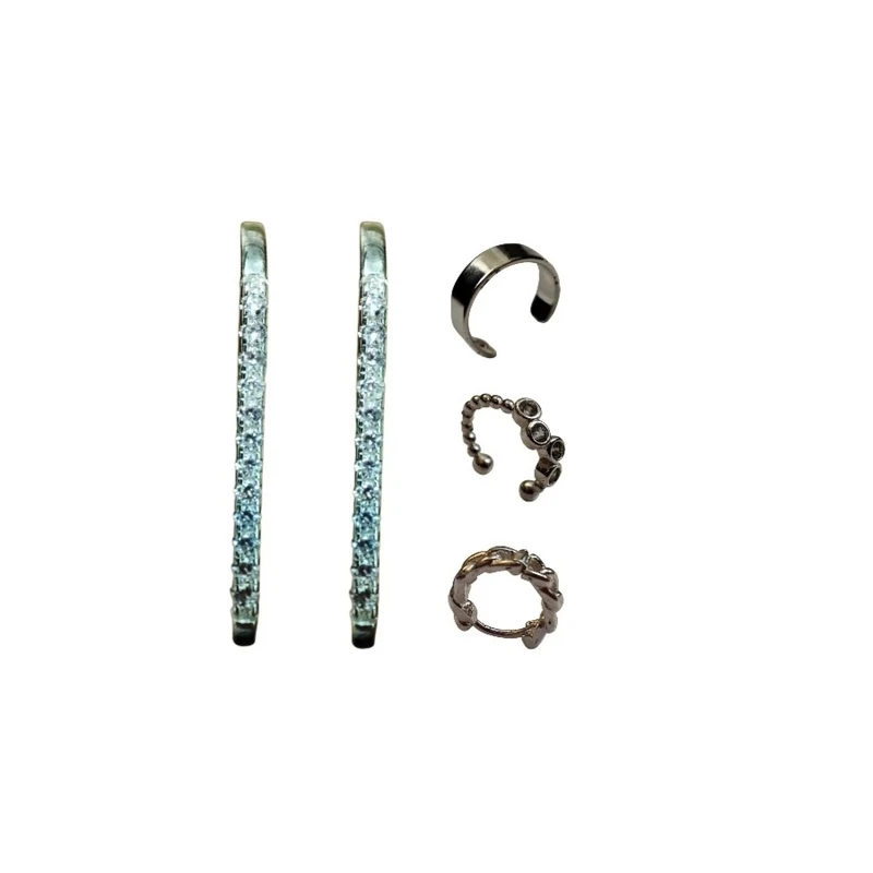 گوشواره زنانه تاش مدل میخی کد piercing مجموعه 5 عددی