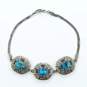 دستبند نقره زنانه سلین کالا مدل فیروزه نیشابور ce-As105