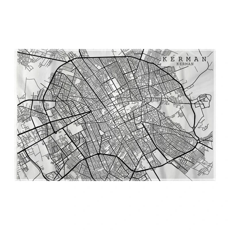 کاغذ کادو ترمه طراحان ایده مدل نقشه شهر کرمان کد map0518 سایز 57x37 سانتی متر