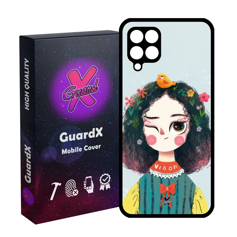 کاور گارد ایکس طرح دختر مدل Glass10639 مناسب برای گوشی موبایل سامسونگ Galaxy A12/M12/F12