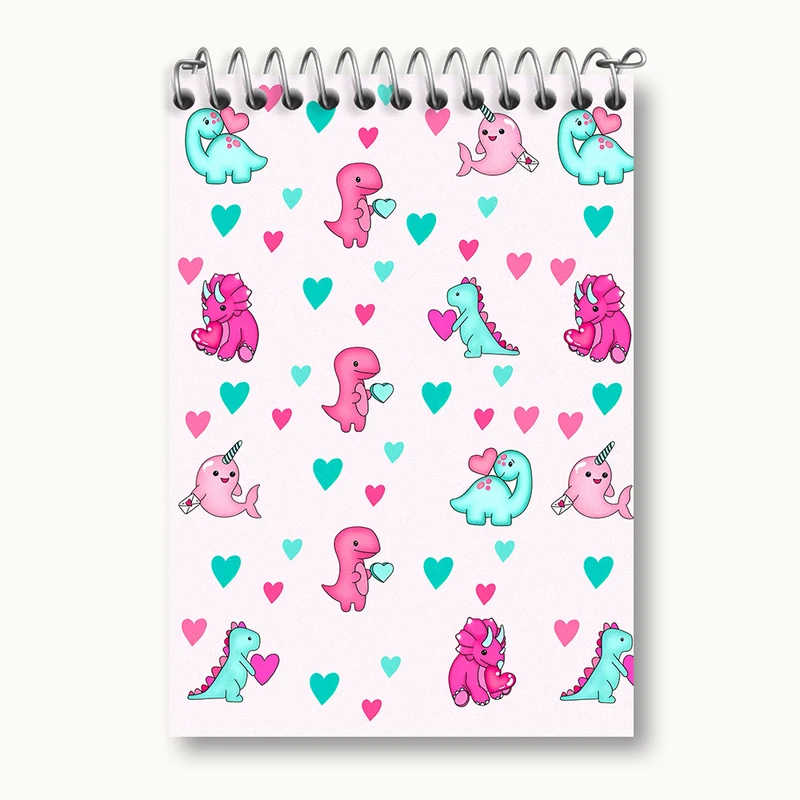 دفتر یادداشت 50 برگ خندالو طرح پترن دایناسور کد N5367