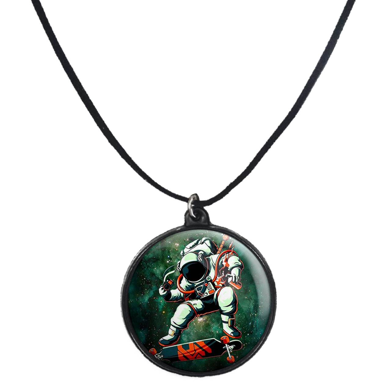 گردنبند پرمانه طرح فضانورد کد pmb.1731 مدل دو طرفه