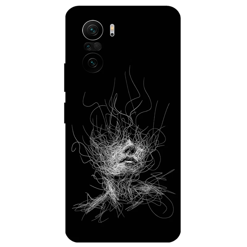 کاور مگافون طرح اسکچ صورت مدل 7423 مناسب برای گوشی موبایل شیائومی Mi 11i 5G / 11X / 11 X Pro