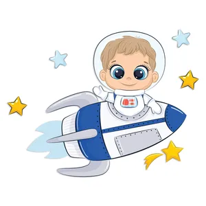 استیکر چوبی کودک جیک جیک مدل فضانورد کوچولو کد T50