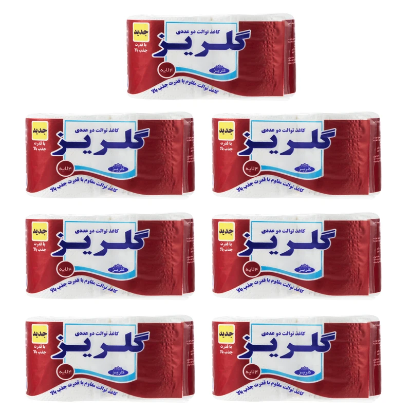 دستمال توالت گلریز مدل B7 هفت بسته 2 عددی