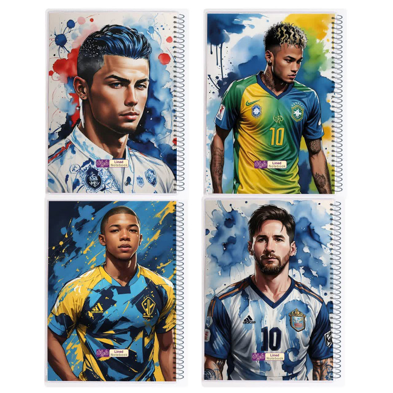 دفتر مشق ۸۰ برگ دایان طرح فیفا کد ۵۳۶۴۲ بسته ۴ عددی