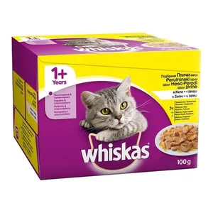 پوچ گربه ویسکاس مدل Chicken وزن 100 گرم بسته 24 عددی