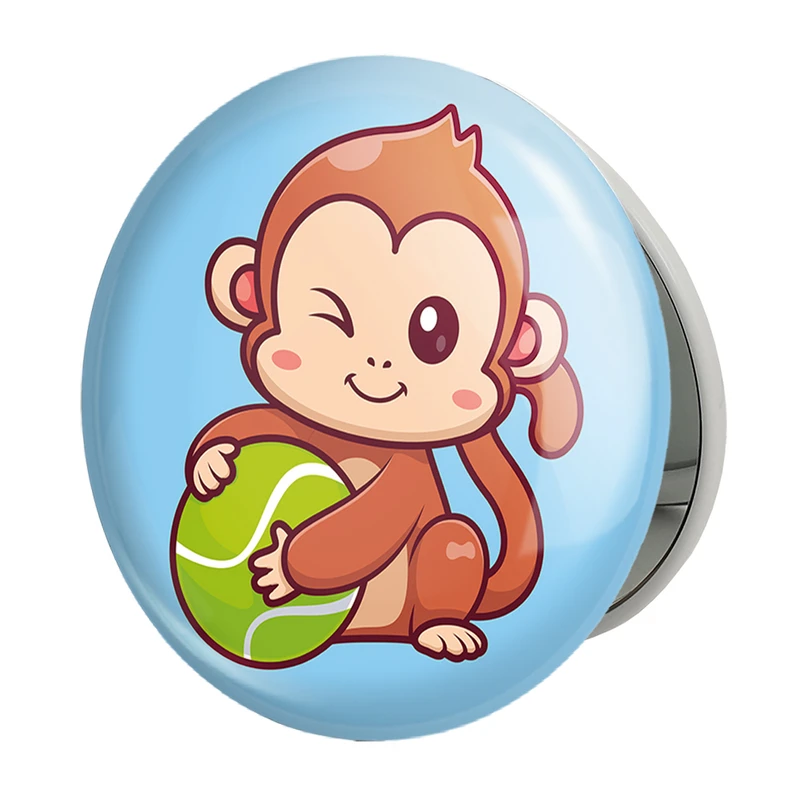 آینه جیبی خندالو طرح حیوانات بامزه میمون مدل تاشو کد 29730