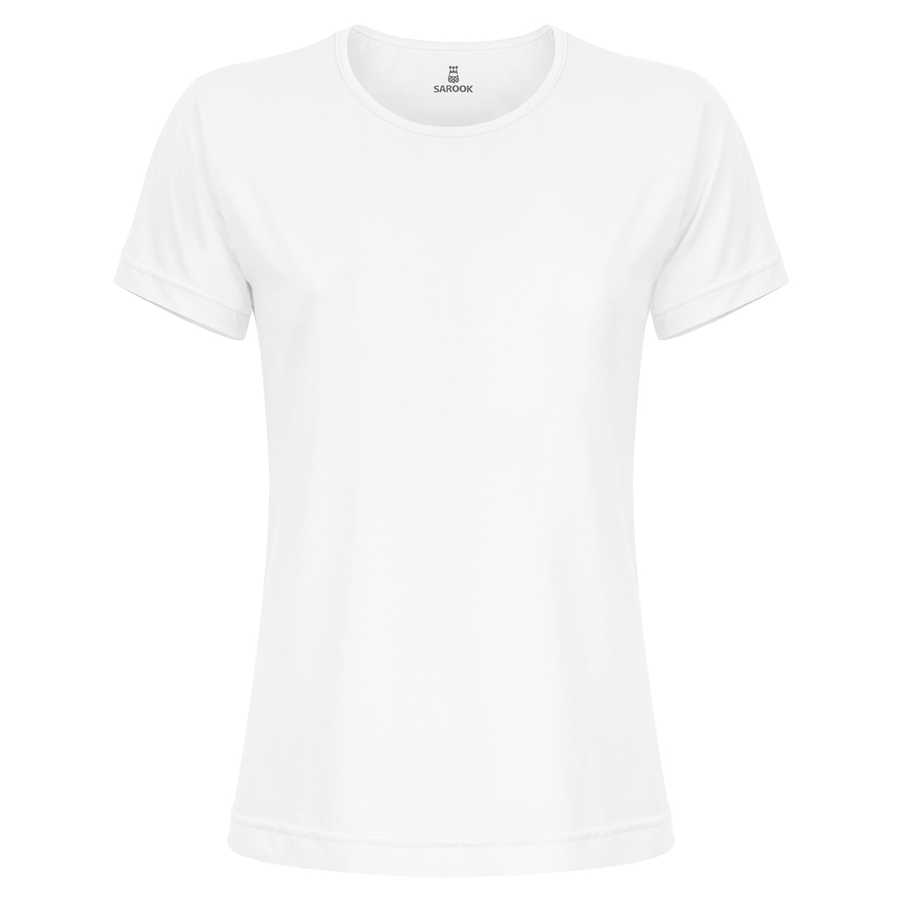 تی شرت آستین کوتاه زنانه ساروک مدل TSHPYR کد 08 رنگ سفید