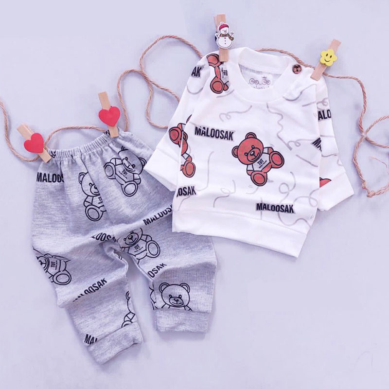 ست تی شرت و شلوار نوزادی مدل Ma100sak