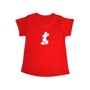 تی شرت آستین کوتاه دخترانه مدل میکی موس کد Wht