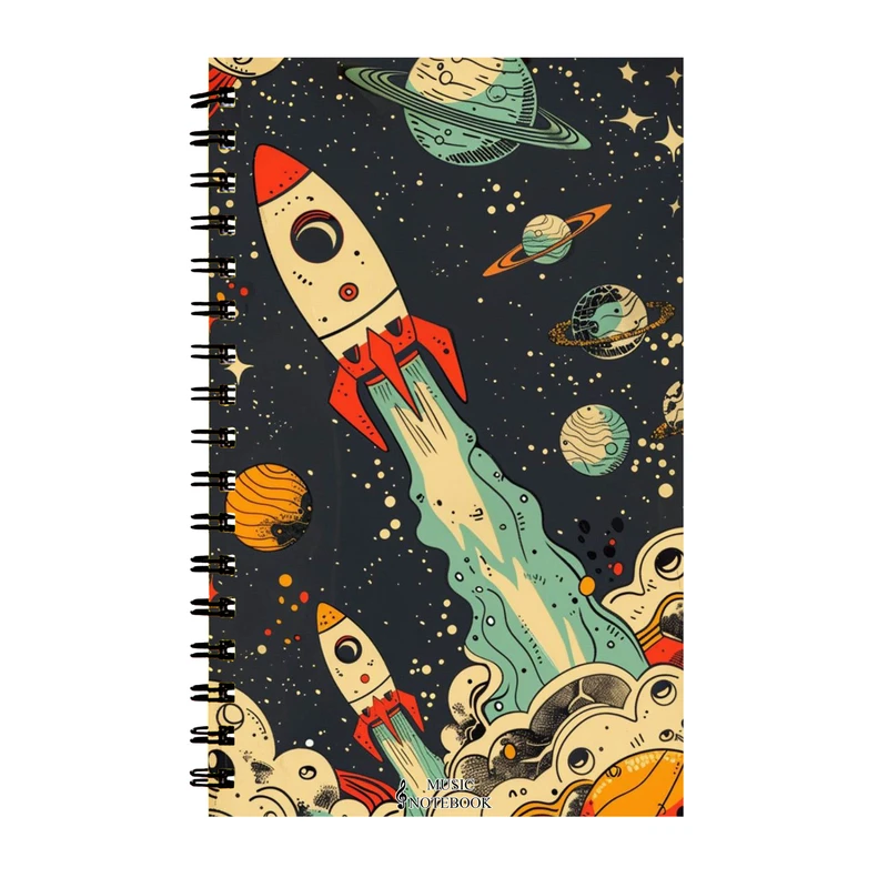 دفتر نت موسیقی 40 برگ مدل موشک فضایی کد 66