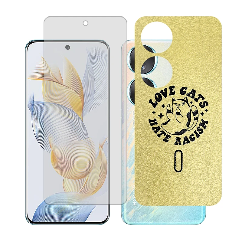 محافظ صفحه نمایش مات گلس مدل Together مناسب برای گوشی موبایل آنر 90 به همراه برچسب پوششی پشت گوشی 