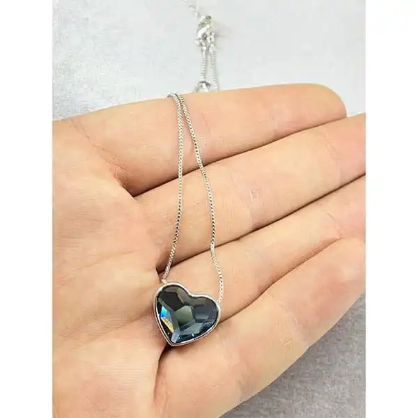 گردنبند زنانه سواروسکی مدل قلب دو رو کد 34112