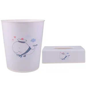ست سطل و جادستمال کاغذی اتاق کودک طرح نهنگ ملوان کد 2039