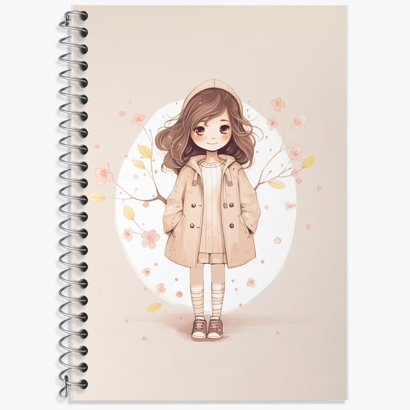 دفتر زبان 50 برگ خندالو مدل دو خط طرح دخترانه کد F2105