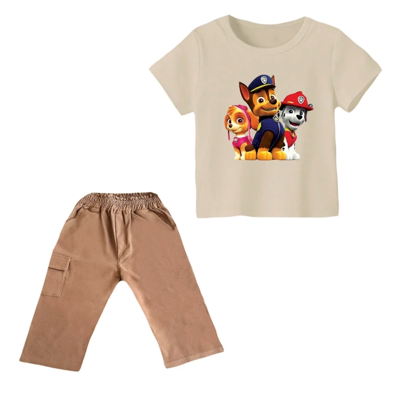 ست تی شرت و شلوارک پسرانه مدل سگ نگهبان کد ۱۰