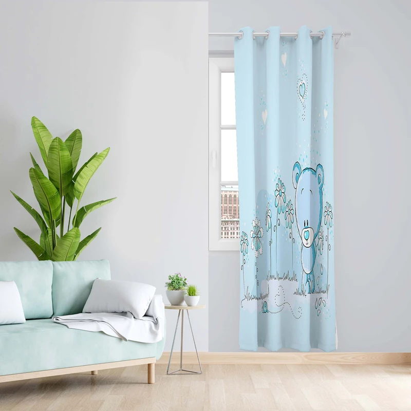 پرده طرح کودک مدل مخمل پانچی کد 5168 z سایز 140x200 سانتی متر