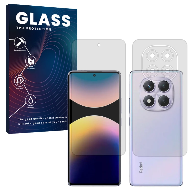 محافظ صفحه نمایش مات گلس مدل Resistant مناسب برای گوشی موبایل شیائومی Redmi Note 14 Pro 4G به همراه محافظ پشت گوشی