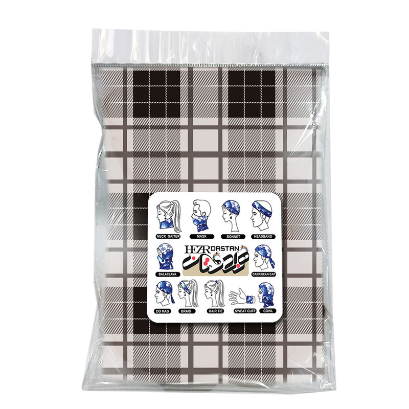 اسکارف ورزشی هزاردستان طرح چهارخونه مدل ds114