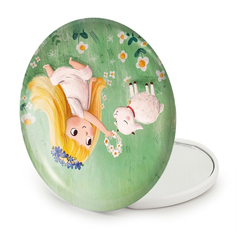 آینه جیبی خندالو طرح دخترانه فانتزی مدل تاشو کد 25744