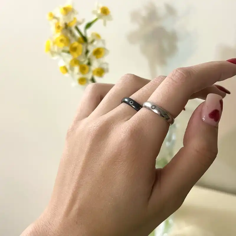 انگشتر مدل استیل خورشید بسته دو عددی