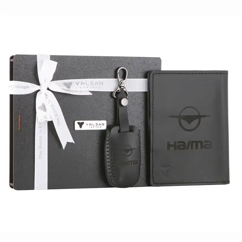 ست هدیه چرم یلسان مدل HAIMA کد SET-300-20-GS