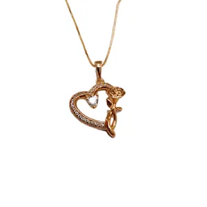 گردنبند زنانه ژوپینگ مدل قلب و گل