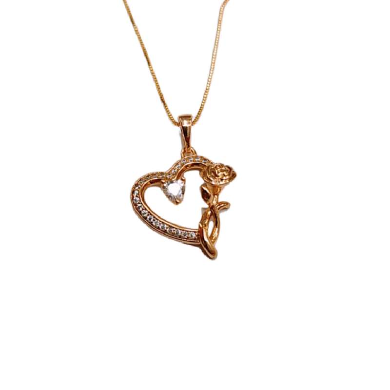 گردنبند زنانه ژوپینگ مدل قلب و گل