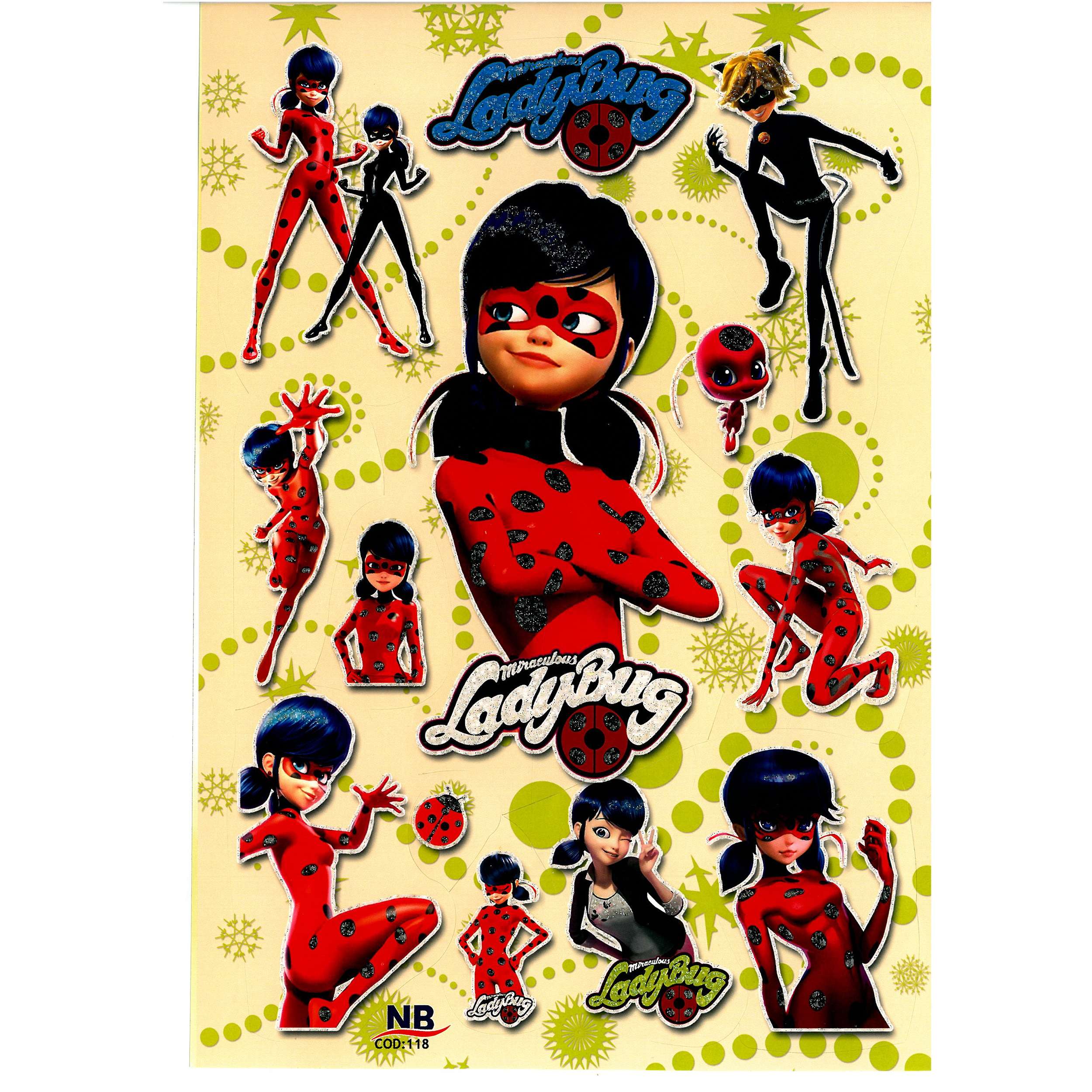 استیکر  کودک مدل پسر گربه ای و دختر کفشدوزکی کد NB 118