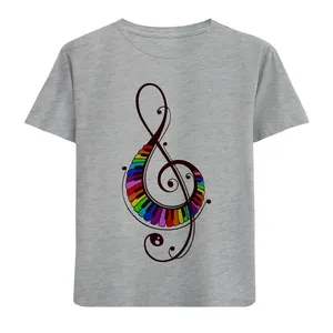 تی شرت آستین کوتاه بچگانه مدل نت موزیک F809