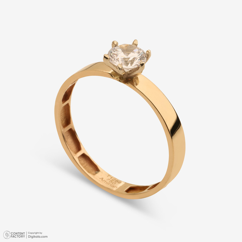 انگشتر طلا 18 عیار زنانه گلدم مدل R347019 سایز 53