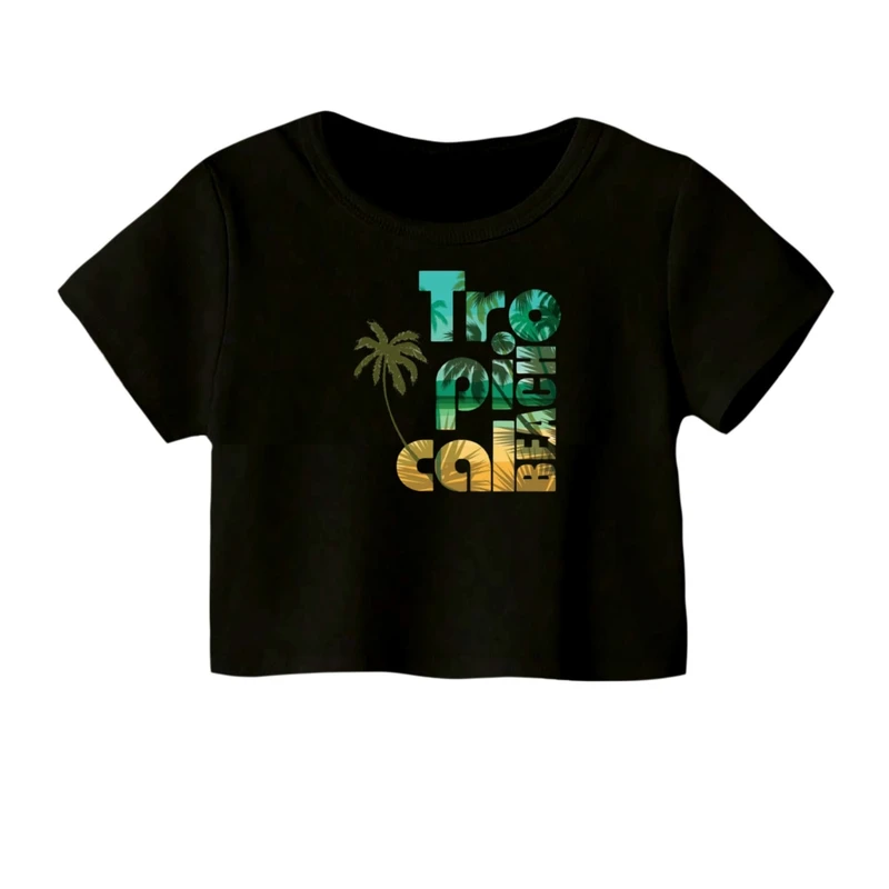 کراپ‌ تی‌شرت آستین کوتاه زنانه مدل ساحل 1