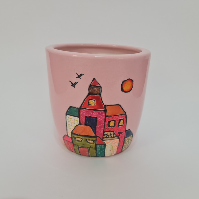 گلدان مدل نقاشی شده خانه گل بهار 001