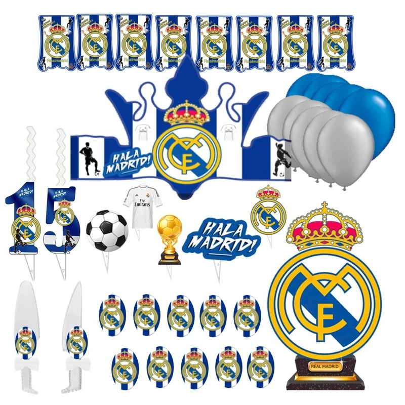 مجموعه 38 عددی تم تولد مدل فوتبالی طرح رئال مادرید کد 15